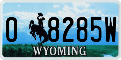 WY license plate 08285W