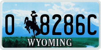 WY license plate 08286C