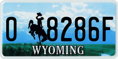 WY license plate 08286F