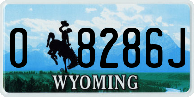 WY license plate 08286J