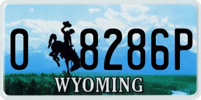 WY license plate 08286P
