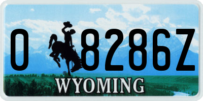 WY license plate 08286Z