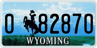 WY license plate 08287O