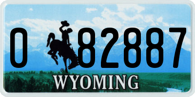 WY license plate 082887