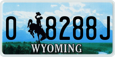WY license plate 08288J