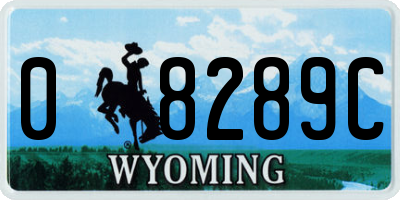 WY license plate 08289C