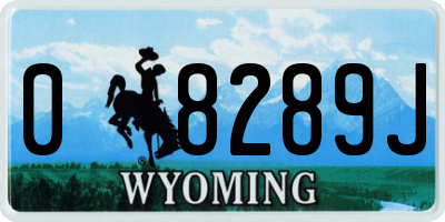 WY license plate 08289J