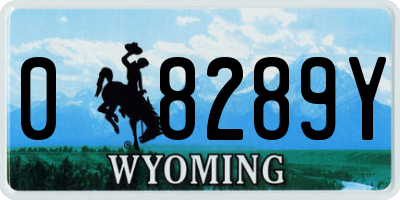 WY license plate 08289Y