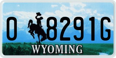 WY license plate 08291G