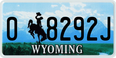 WY license plate 08292J