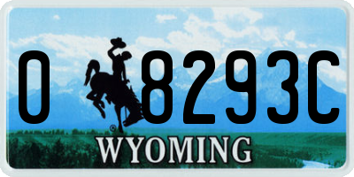 WY license plate 08293C