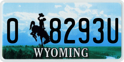 WY license plate 08293U