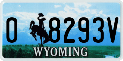 WY license plate 08293V