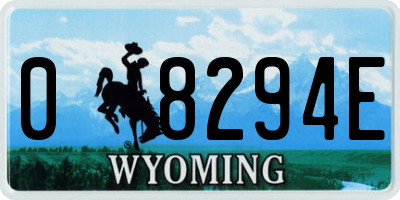 WY license plate 08294E