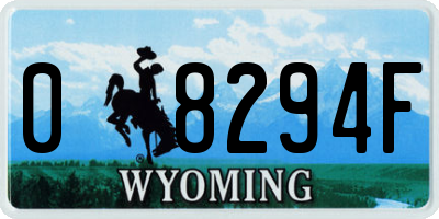 WY license plate 08294F