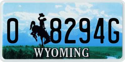 WY license plate 08294G