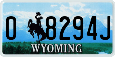 WY license plate 08294J