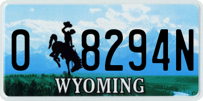WY license plate 08294N