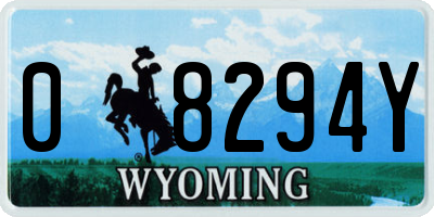 WY license plate 08294Y