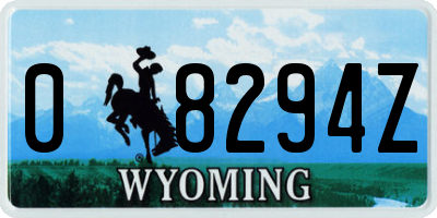 WY license plate 08294Z