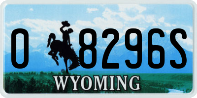 WY license plate 08296S