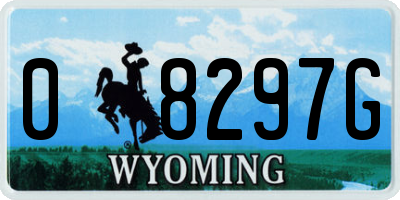 WY license plate 08297G