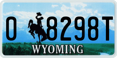 WY license plate 08298T