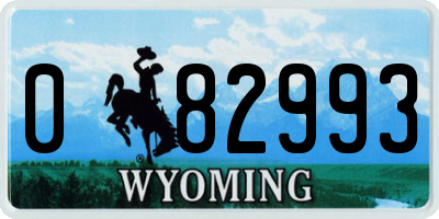 WY license plate 082993