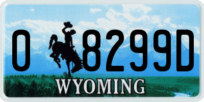 WY license plate 08299D