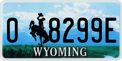 WY license plate 08299E