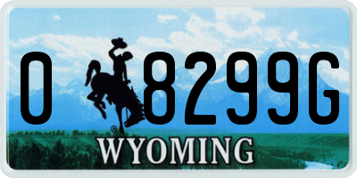 WY license plate 08299G