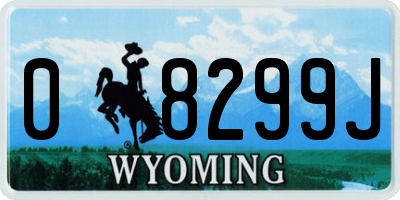 WY license plate 08299J