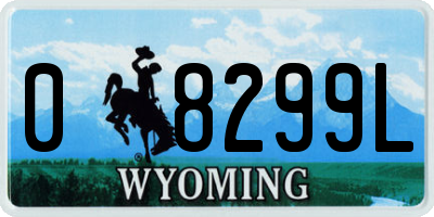 WY license plate 08299L