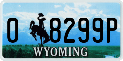 WY license plate 08299P