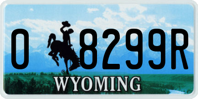 WY license plate 08299R