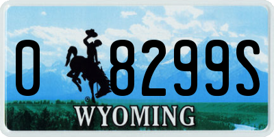 WY license plate 08299S