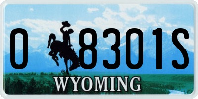 WY license plate 08301S