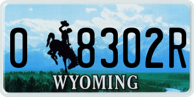 WY license plate 08302R