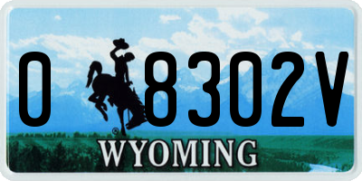 WY license plate 08302V