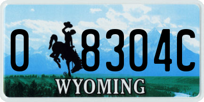 WY license plate 08304C