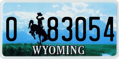 WY license plate 083054