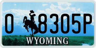 WY license plate 08305P