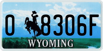 WY license plate 08306F