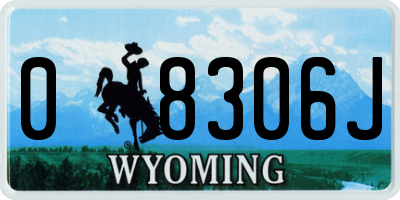 WY license plate 08306J