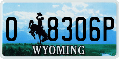 WY license plate 08306P