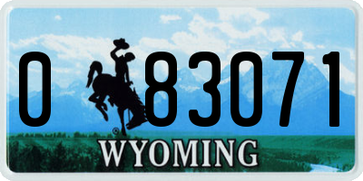 WY license plate 083071