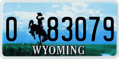 WY license plate 083079