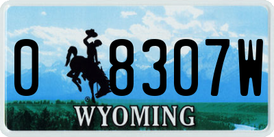 WY license plate 08307W