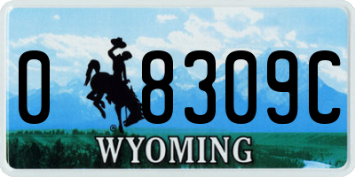 WY license plate 08309C