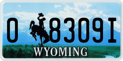 WY license plate 08309I